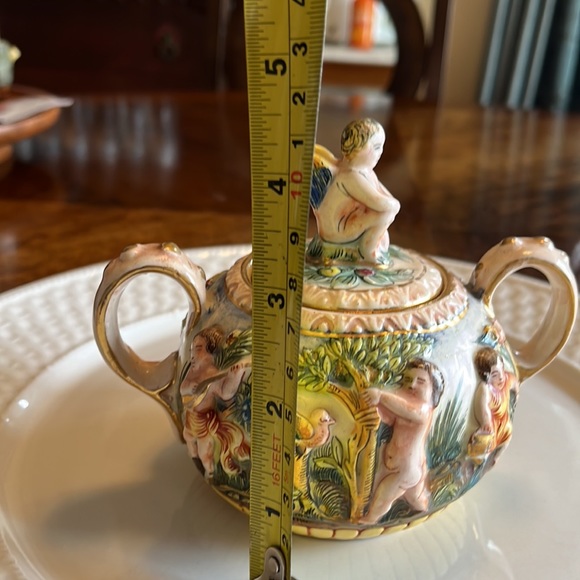 Cherubs Sugar Bowl Only Marked Italy - Picture 7 of 8